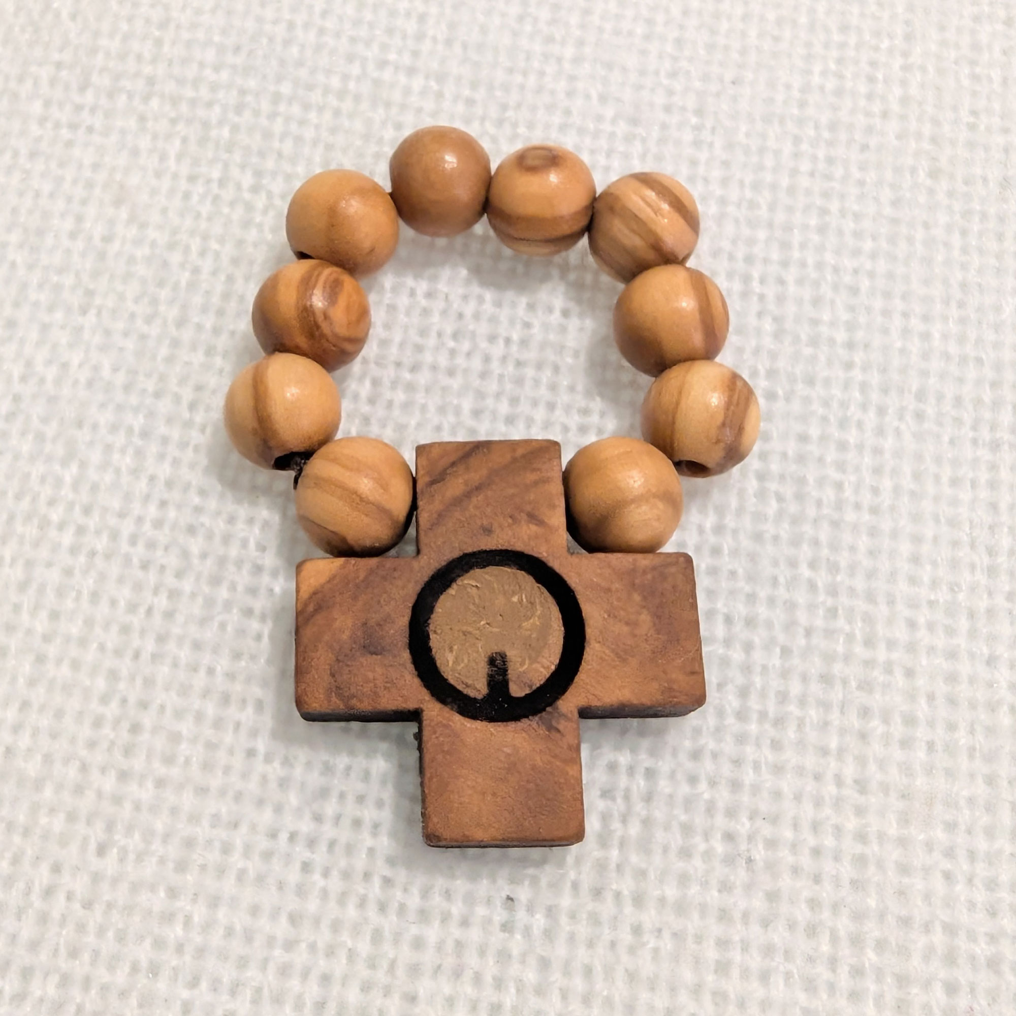Rosario Inteligente de Mano con NFC | Decenario de Madera de Olivo | Regalo Católico Bilingüe en Caja de Pino